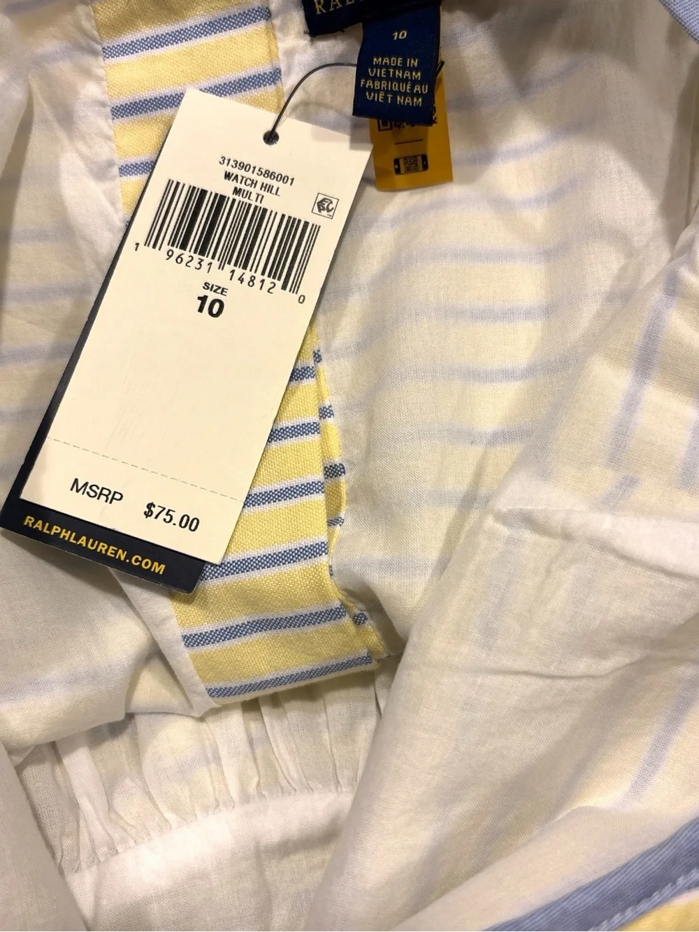 Polo Ralph Lauren Girls Striped Dress - Size 10 NWT